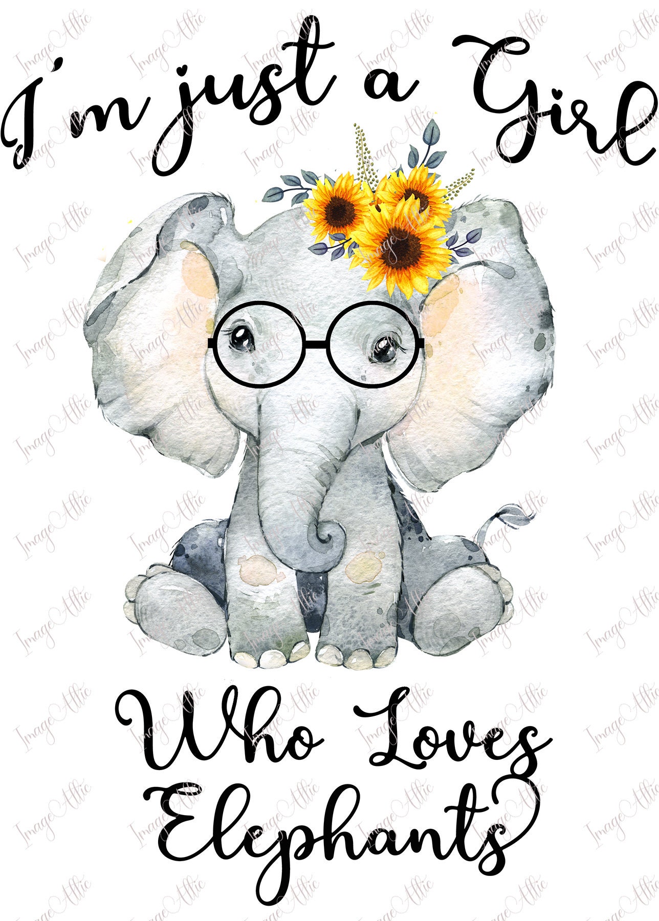 Just A Girl Who Loves Elephants Waterslide Decal Clear READY TO USE