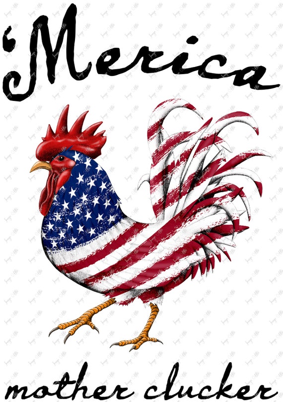 Merica Mother Clucker Chicken Rooster Waterslide Decal - Etsy