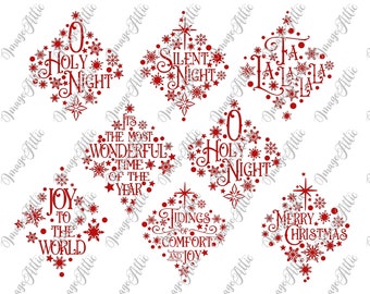 Arabesque Tile Christmas Quotes Ornament - Christmas - Waterslide Decal - Clear - READY TO USE-  Yeti Decal -  42798 W