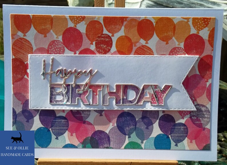 White Birthday Card Balloons Rainbow Happy Birthday Card Balloons Birthday Card Handmade Cards Handmade Card Homemade Cards Homemade Card A5