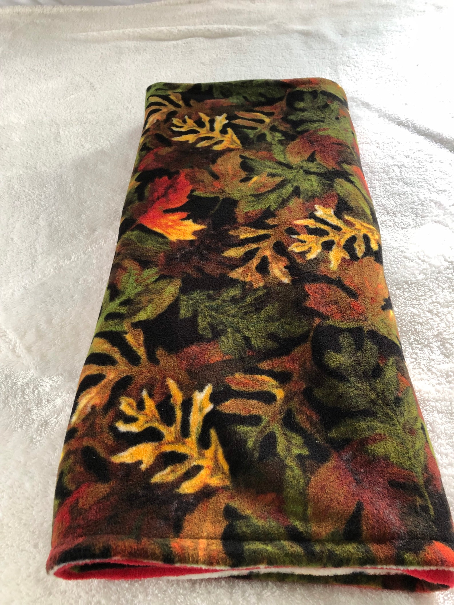 Fall Autumn Leaves Double Fleece Throw Autumn Colored Throw Etsy