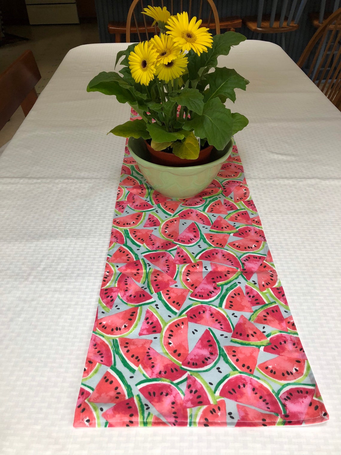 Watermelon Picnic Table Runner Summer Indoor Outdoor Melon Etsy