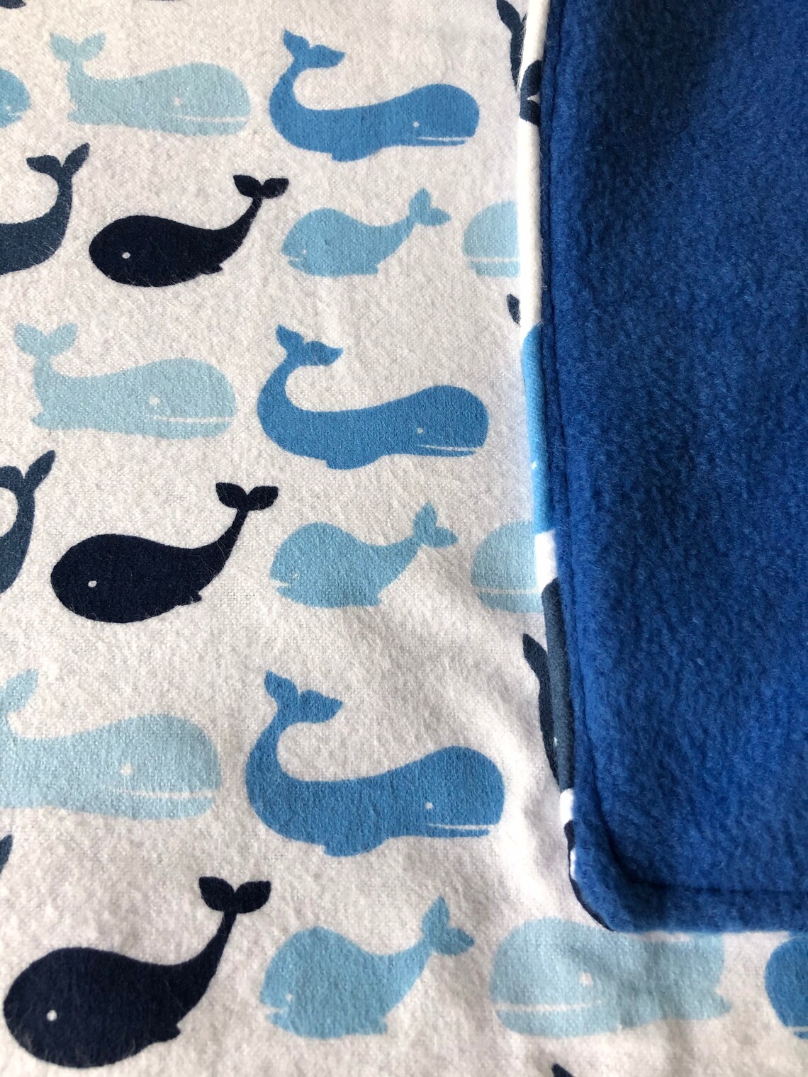 Toddler Flannel Fleece Cute Blue Whale Blanket Ocean Baby Etsy