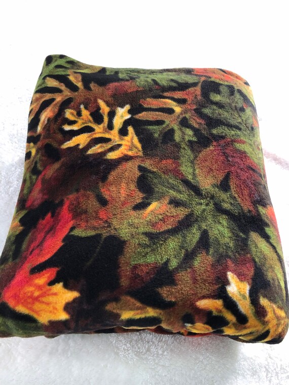 Fall Autumn Leaves Double Fleece Throw Autumn Colored Throw Etsy