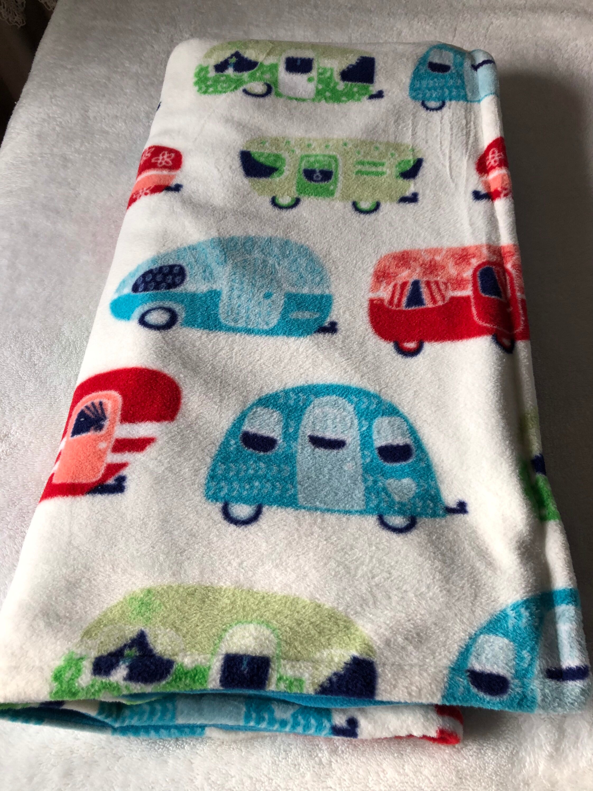 Retro Hippie Camper Fleece Blanket / Classic RV Campers Etsy