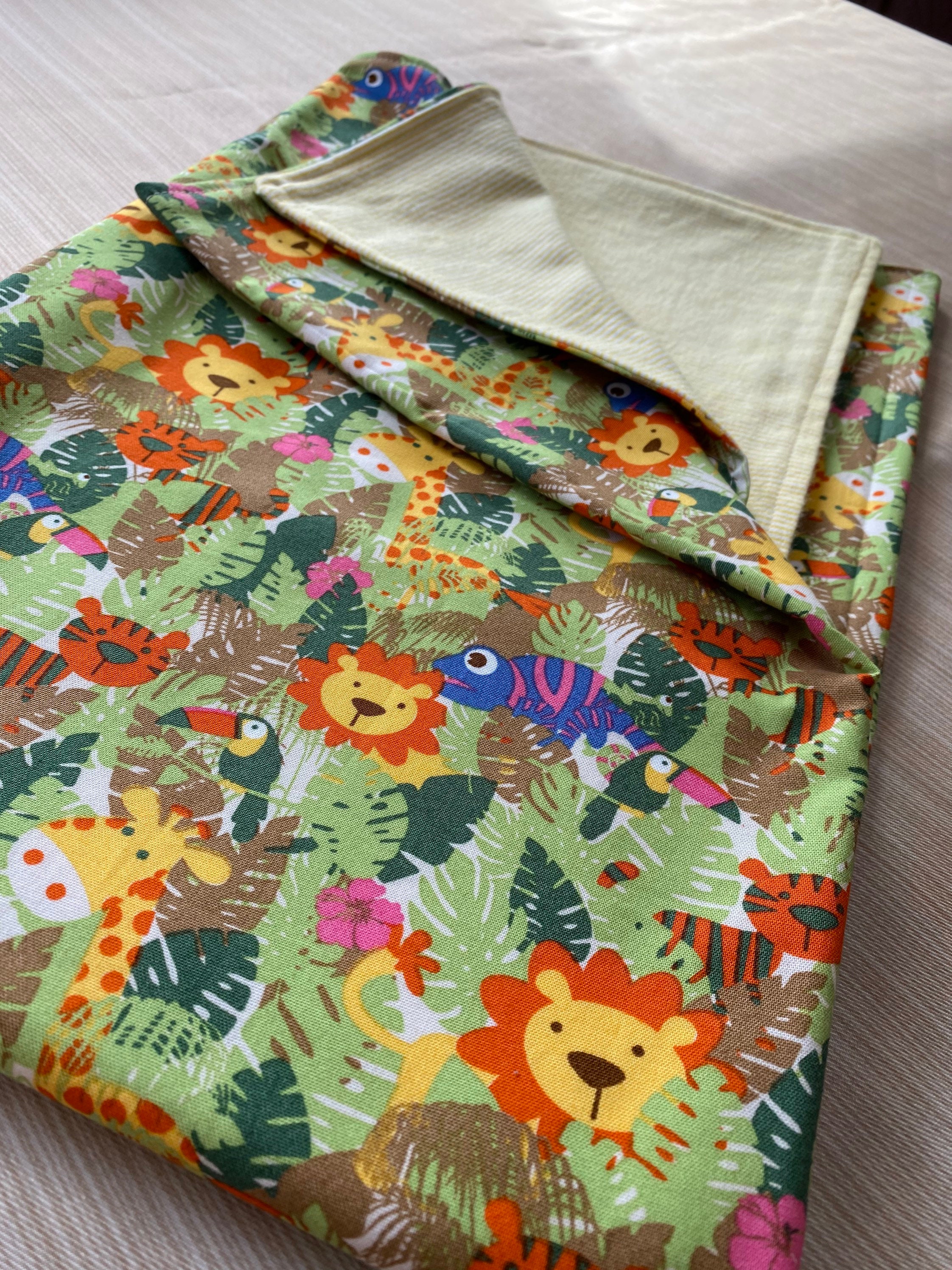 Jungle Animal Cotton Baby Blanket Safari Jungle Summer Baby Etsy