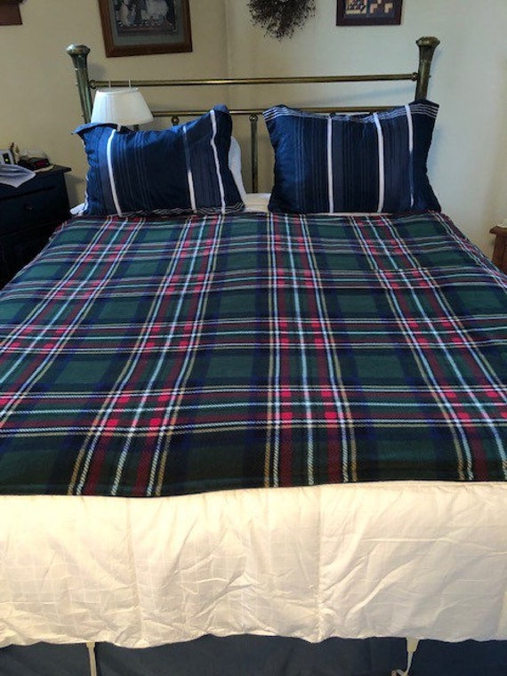 Tartan fleece blanket store