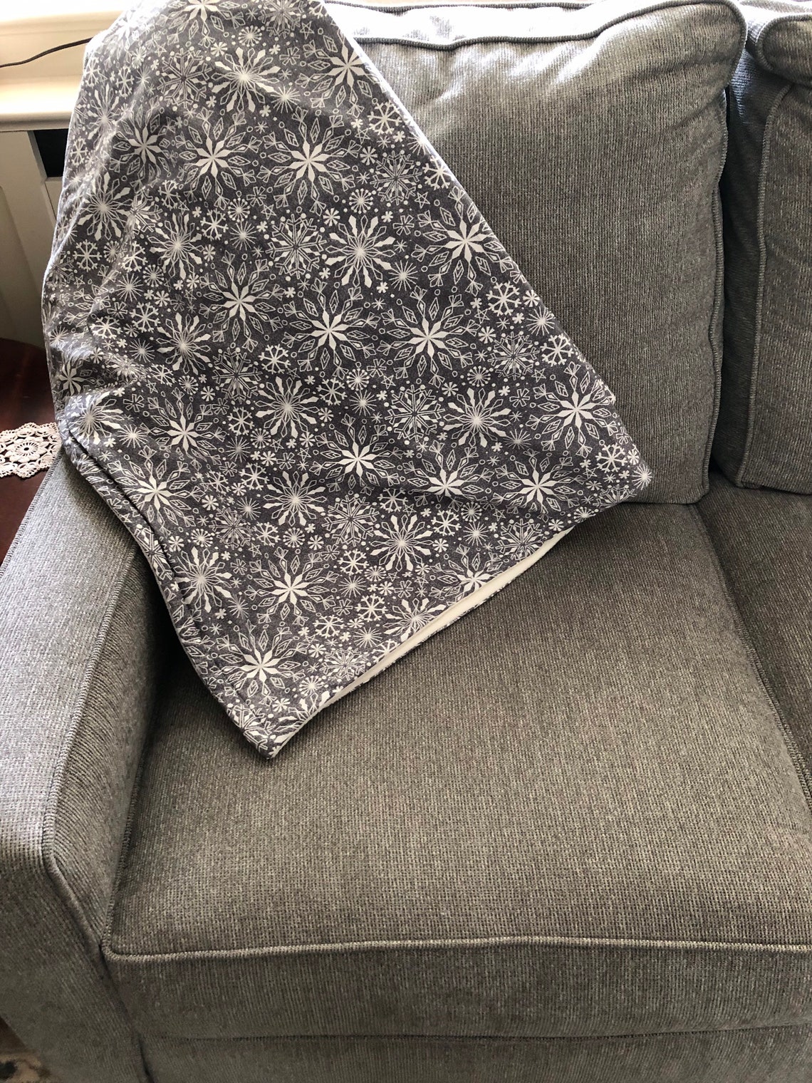 Winter Snowflake Accent Sofa Throw Seasonal Throw Blanket Etsy