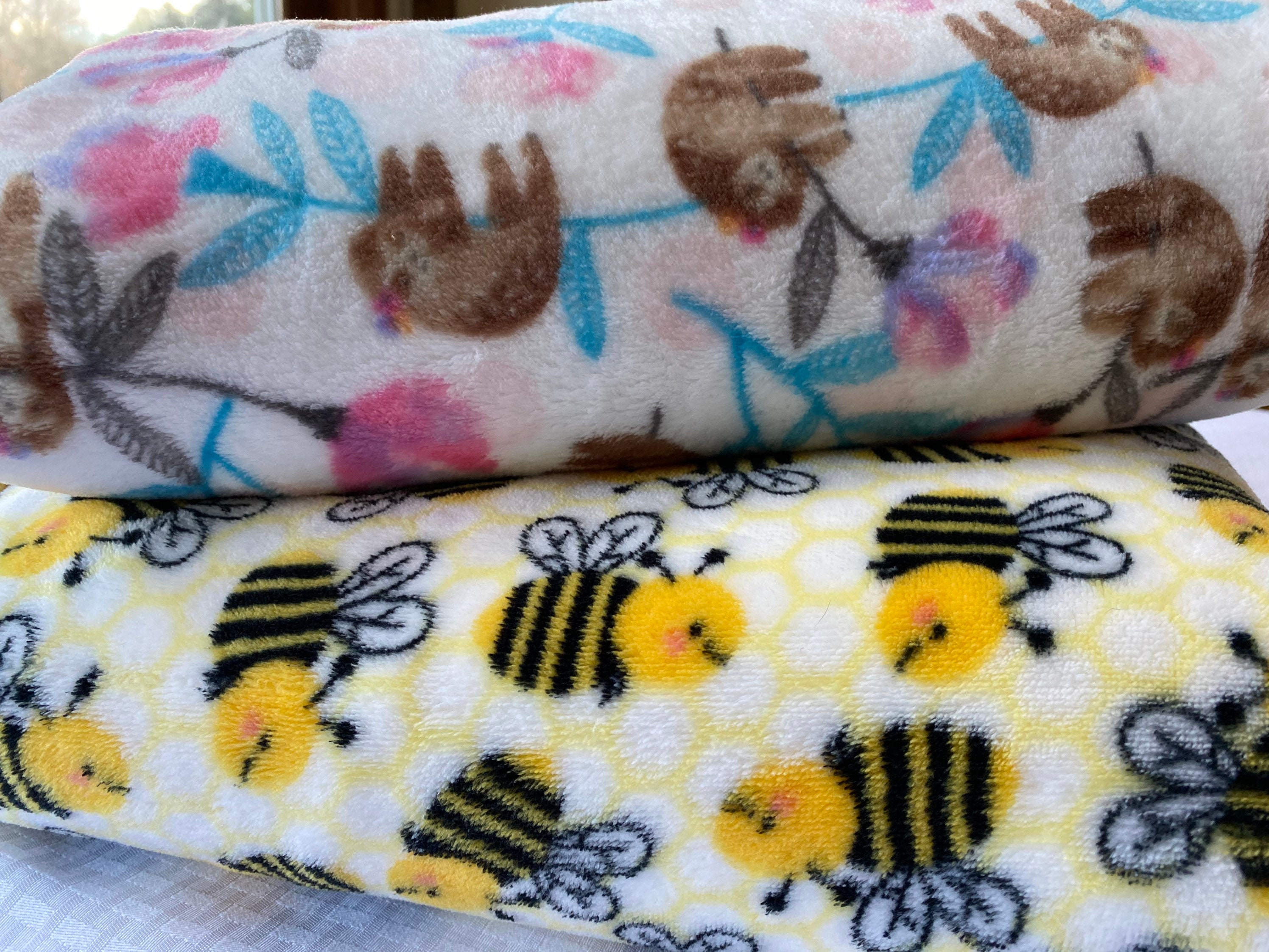 Bee Minky /flannel Bed Blanket Toddler Snuggle Blanket Etsy UK