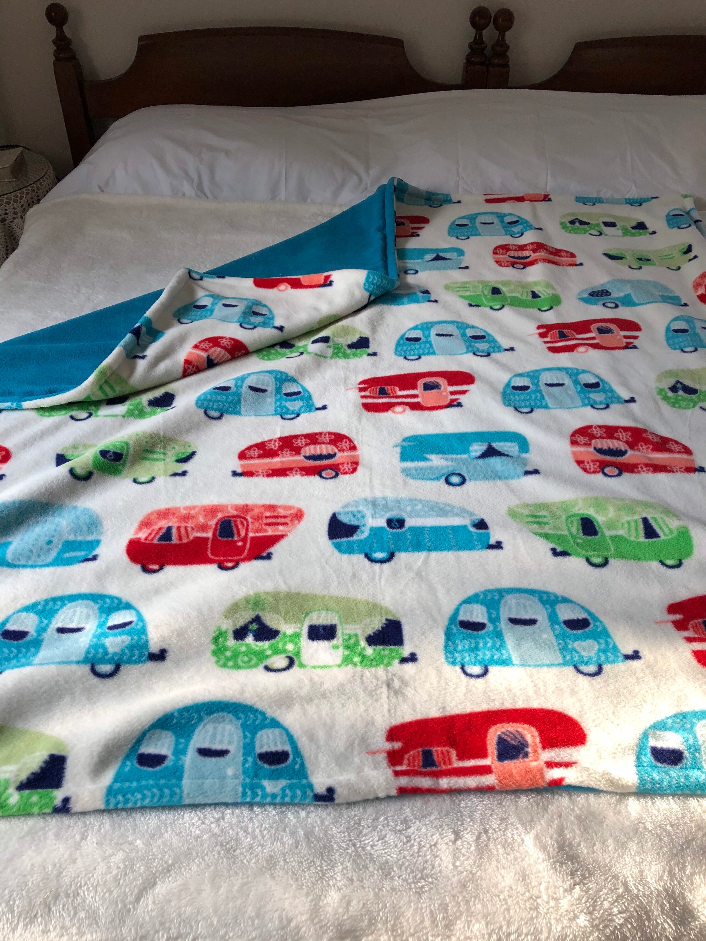 Retro Camper Fleece Blanket / Classic RV Campers Double Sided Etsy España