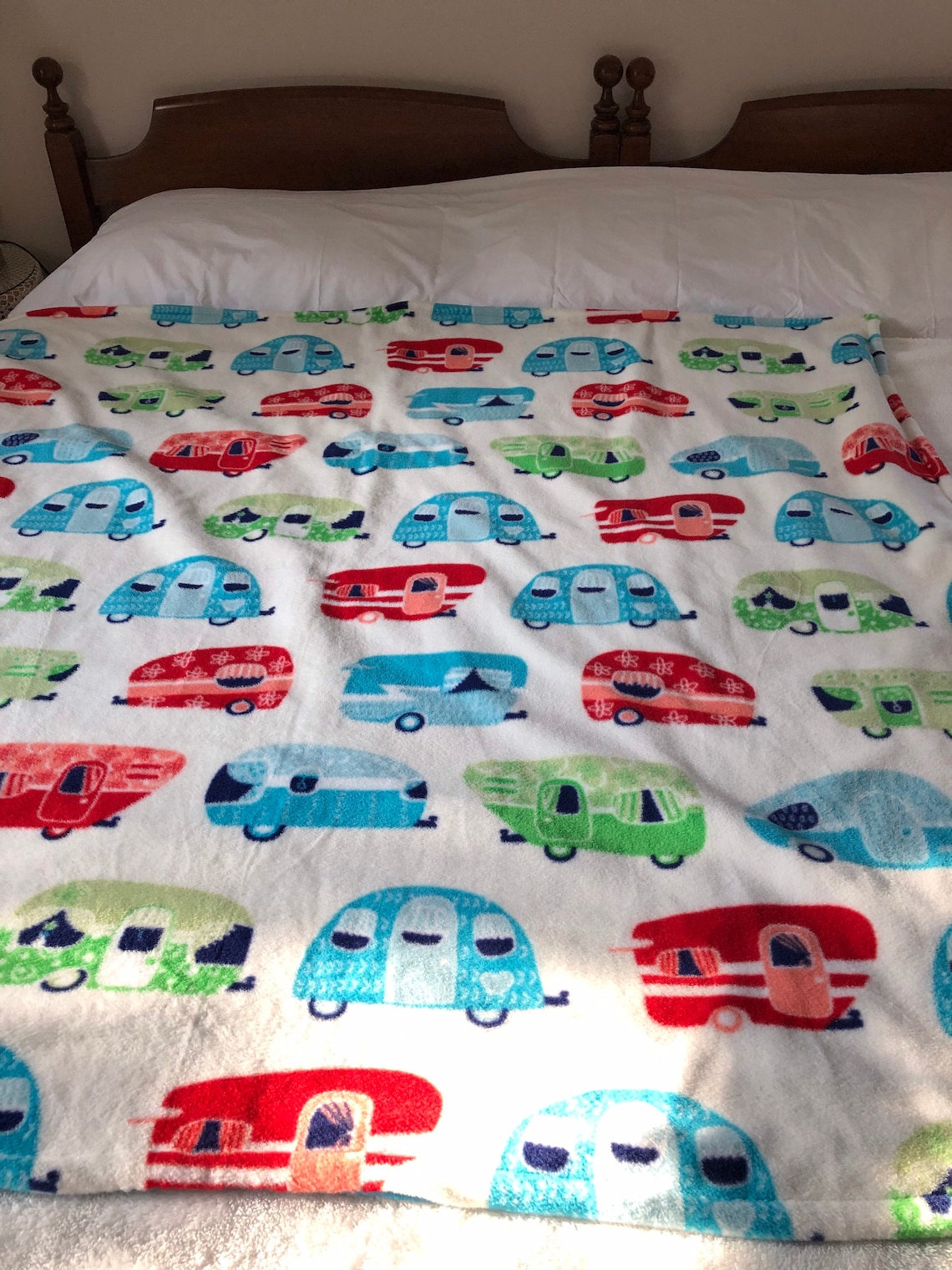 Retro Hippie Camper Fleece Blanket / Classic RV Campers Double Etsy