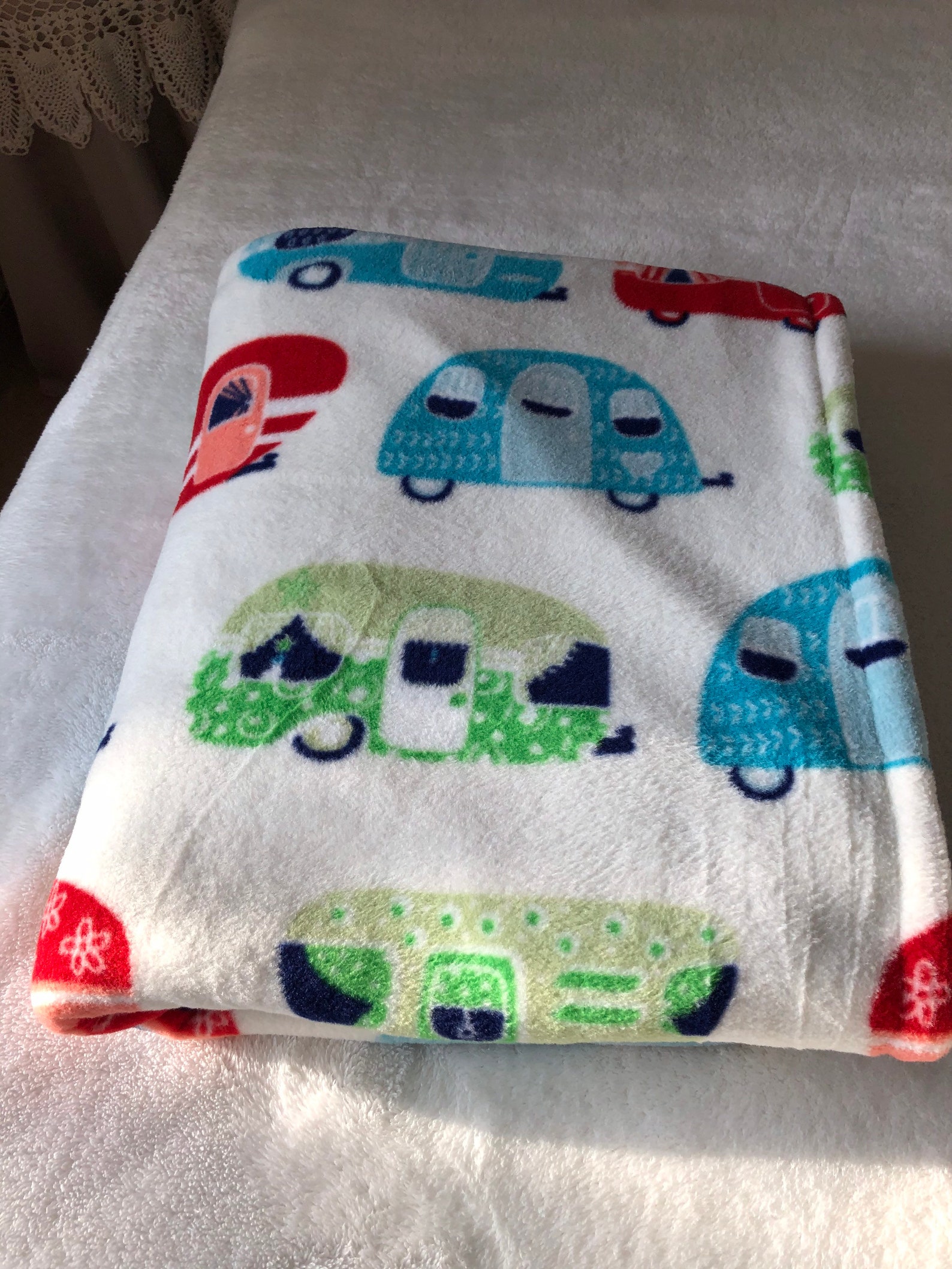 Retro Camper Fleece Blanket Classic RV Campers Double Sided Etsy
