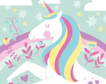 Unicorn Backdrop Banner ,Birthday Party Sign Photoshoot,Baby Shower, 1st Birthday ,Unicorn Party, Unicorn Theme Party Supplies | 6ft x 6ft