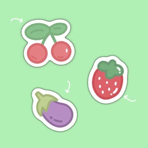 Adesivi di frutta // Disponibili versioni acquerello, adesivo fatto a mano, adesivo opaco