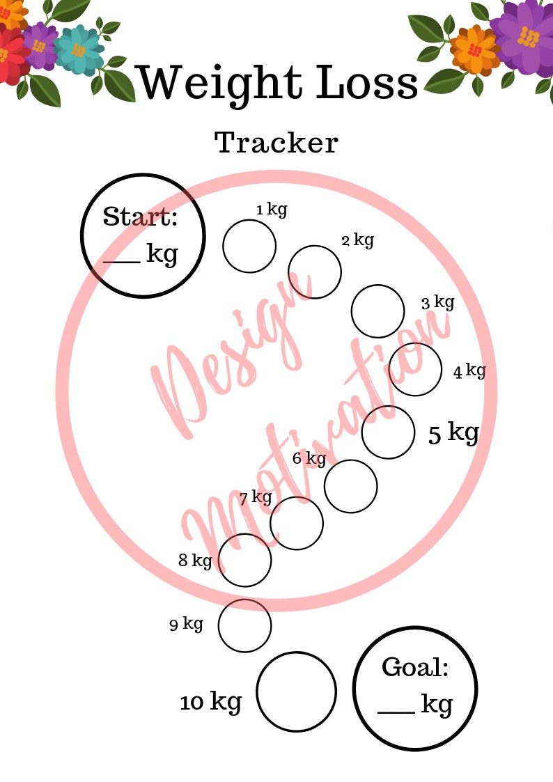 Weight Loss Tracker 10kg / A4 85x11 Weight Loss Chart Diet Etsy Australia