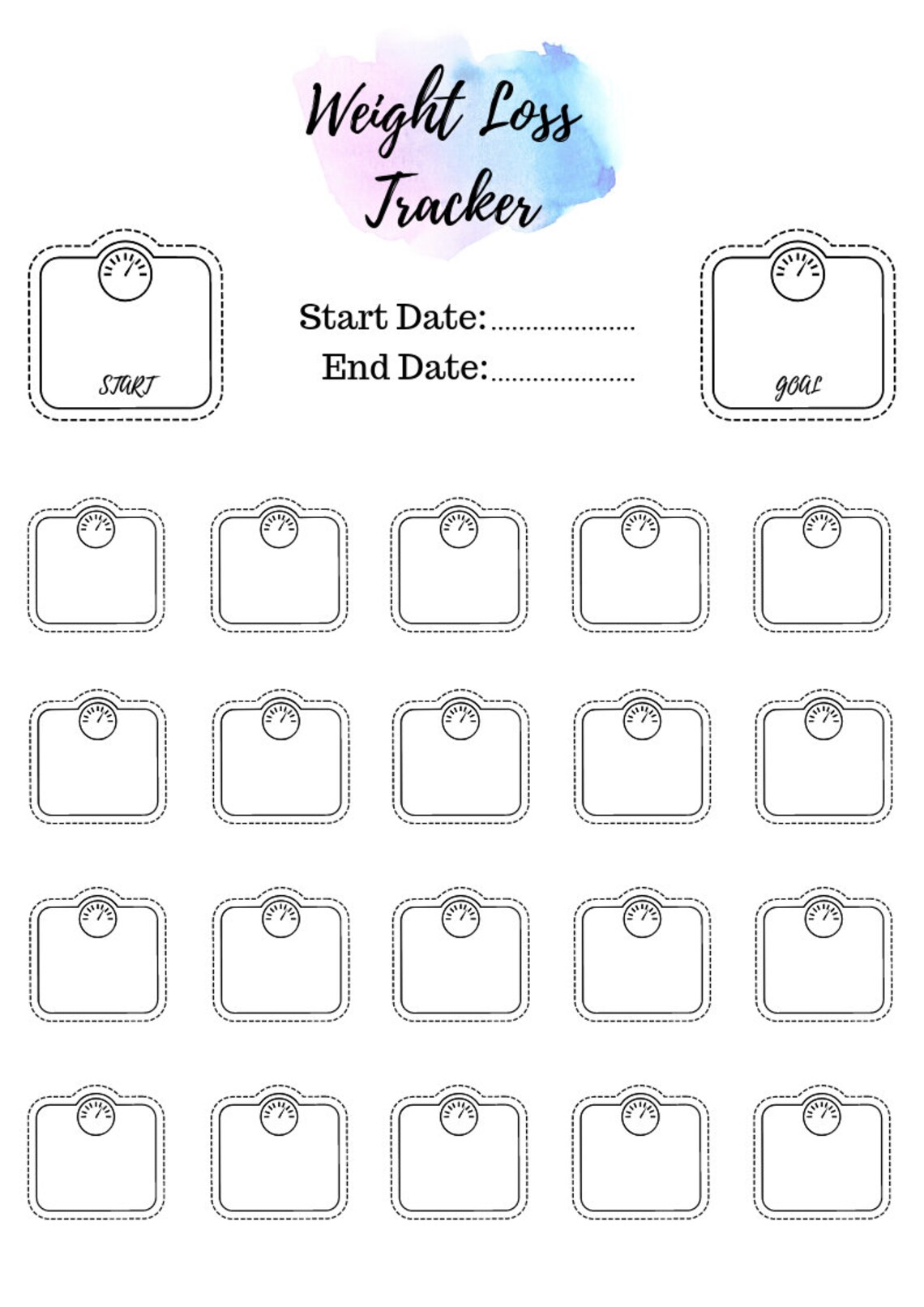 Weight Loss Tracker / A4 Habittracker Gewicht Abnehmen Plan - Etsy.de