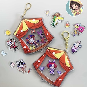The Amazing Digital Circus | Openable Acrylic Shaker Charm |  Pomni Cain Jax