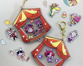 The Amazing Digital Circus | Openable Acrylic Shaker Charm |  Pomni Cain Jax