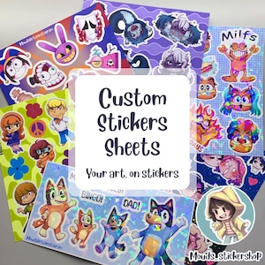 CUSTOM STICKERS SHEETS | Your art as a sticker | Strong Vinyl | Custom services and personalized cuts adjusted to your art