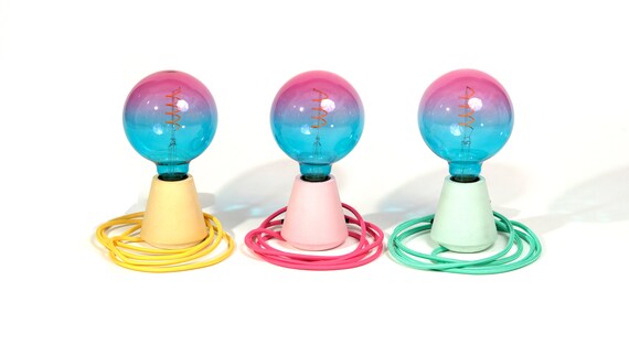Bedside Table Lamp with Large Globe Bulb
