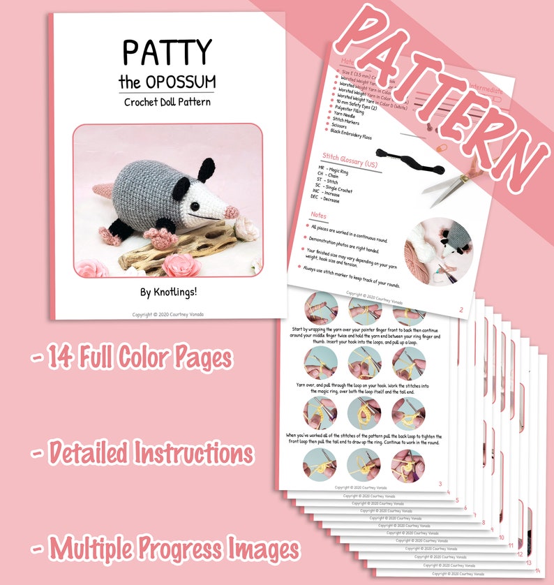 Patty the Opossum Pattern image 5