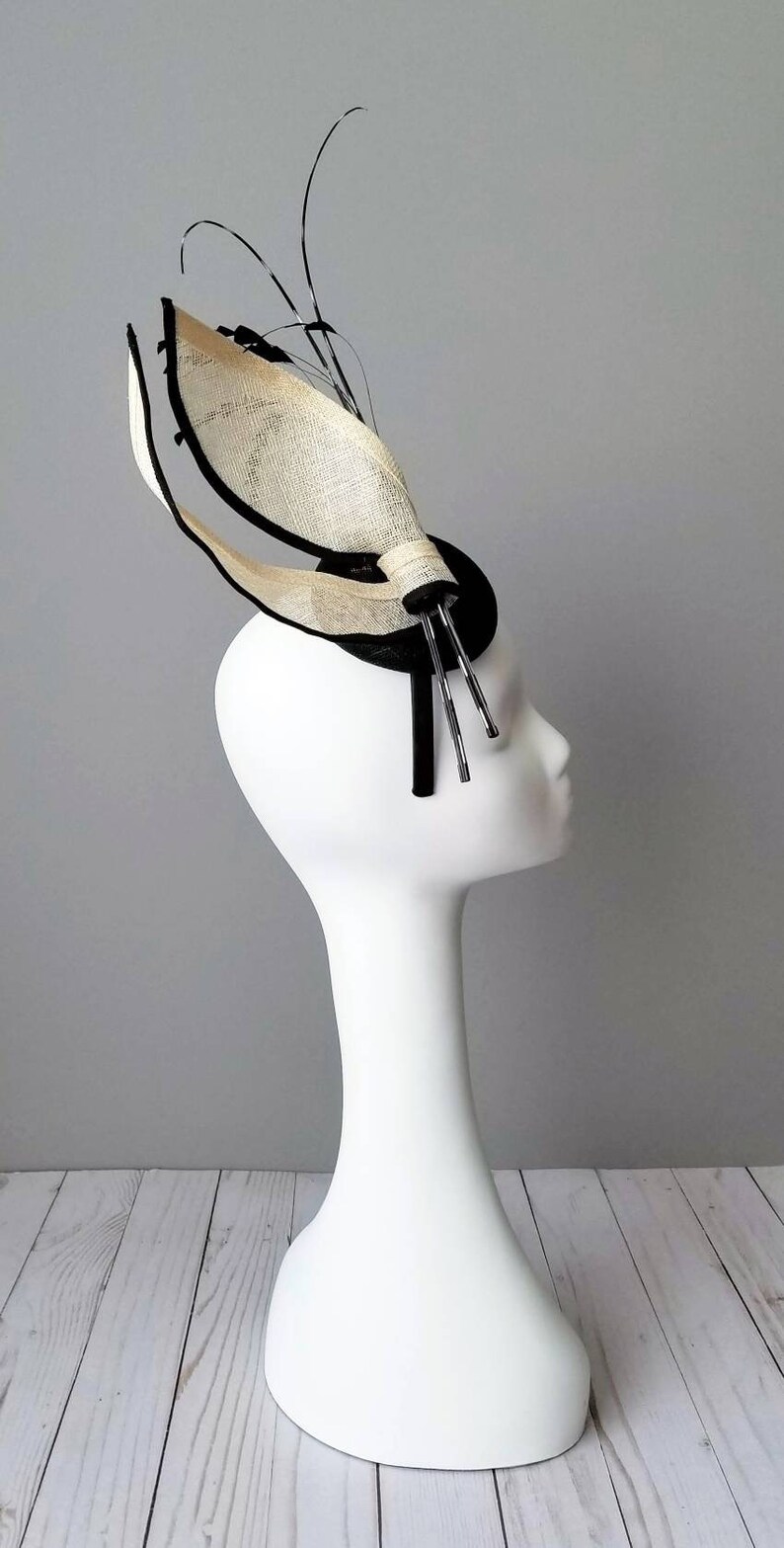 Black and White Fascinator Etsy