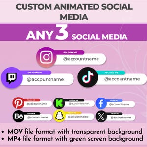 Custom Animated Social Media Lower Thirds for Youtube Intro Videos | Instagram Twitter Twitch Tiktok Lower Thirds