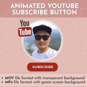 Custom Animated Youtube Subscribe Button Overlay Animation for Youtube Channel ANIMATED SUBSCRIBE BUTTON