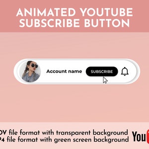 Custom Animated Youtube Subscribe Button Overlay Animation for Youtube Channel ANIMATED SUBSCRIBE BUTTON
