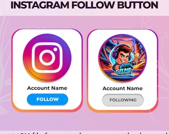 Custom animated Instagram follow button overlay for intro videos