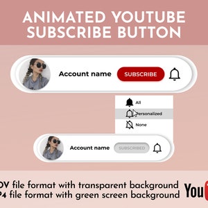 Custom Animated Youtube Subscribe Button Overlay Animation for Youtube Channel ANIMATED SUBSCRIBE BUTTON