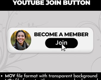 Custom Animated YouTube Join Button | Leave a Comment | Become a Member animation
