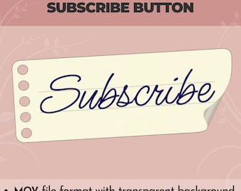 Animated Youtube Subscribe Button Overlay for Intro Videos Digital Download
