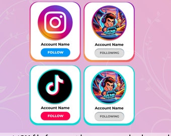2 Custom animated follow button overlay for intro videos Instsgram Tik Tok