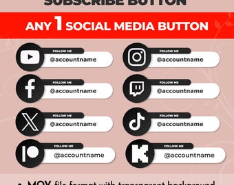 Social Media animati personalizzati per il terzo inferiore: Youtube, Twitch, TikTok