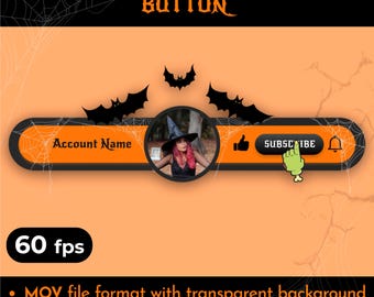 Custom Animated Halloween Youtube Subscribe Button Overlay Animation for Youtube Channel