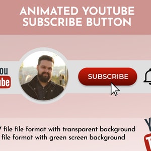 Custom Animated Youtube Subscribe Button Overlay (MOV, MP4) - Etsy