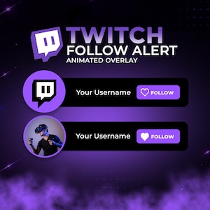 Personalized Custom animated Twitch follow button overlay for intro videos