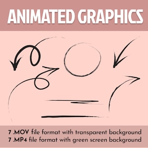 Animated Transparent Pop Up Graphics For YouTube Videos Line Arrow Circle