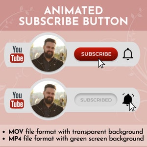 Custom Animated Youtube Subscribe Button Overlay Animation for Youtube Channel ANIMATED SUBSCRIBE BUTTON