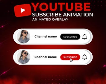 Custom YouTube Subscribe Button Overlay | Animated Video Overlay | MOV Alpha & MP4