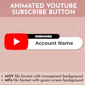 Custom Animated Youtube Subscribe Button Overlay Animation for Youtube Channel ANIMATED SUBSCRIBE BUTTON