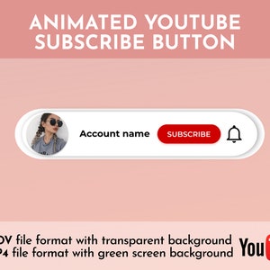 Custom Animated Youtube Subscribe Button Overlay Animation for Youtube Channel ANIMATED SUBSCRIBE BUTTON