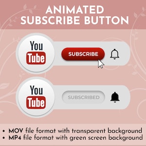 Animated Subscribe Button Animation for Youtube Channel ANIMATED SUBSCRIBE BUTTON / sound effects| Green Screen