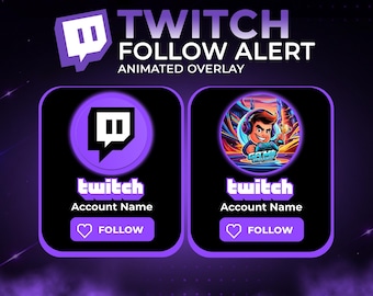 Custom animated Twitch follow button overlay for intro videos
