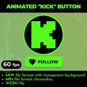 Animated Kick Follow Button Overlay for Streaming and Videos