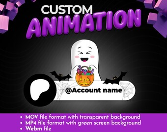 Personalized Halloween Animation for Patreon Creators – Adorable Ghost Popup – Custom Overlay Video