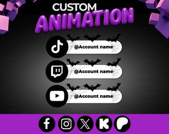 Custom Animated Social Media Lower Thirds: YouTube, Twitch, TikTok