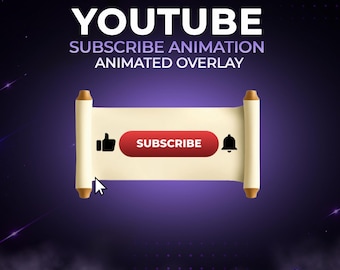 Subscribe Button Animation | YouTube Subscribe, Like Bell Overlay | MOV Alpha & MP4 | Instant Download