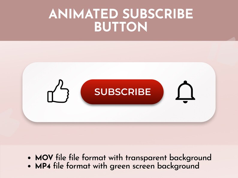Animated Youtube Subscribe Button Overlay for Intro Videos Digital ...